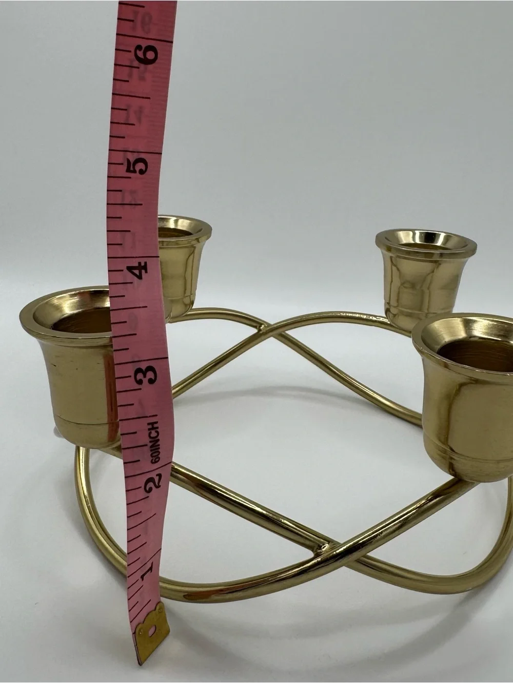Vintage PartyLite Brass Quartet Candle Holder 4 Taper Candelabra Centerpiece MCM - Picture 10 of 10